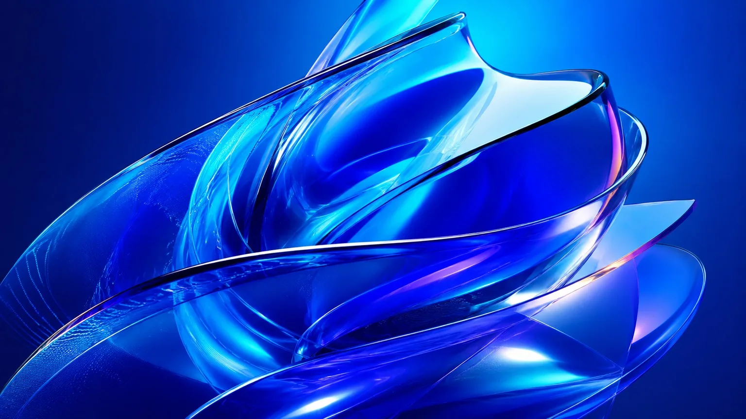 Abstract blue glass form for AI adoption