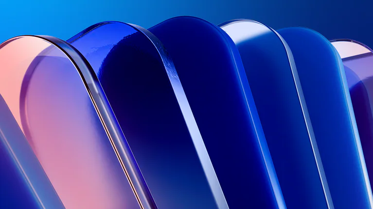 Abstract blue glass forms for diagnostic strategy
