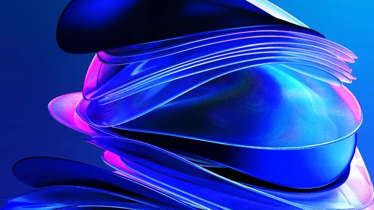 Abstract layered glass form for AI training